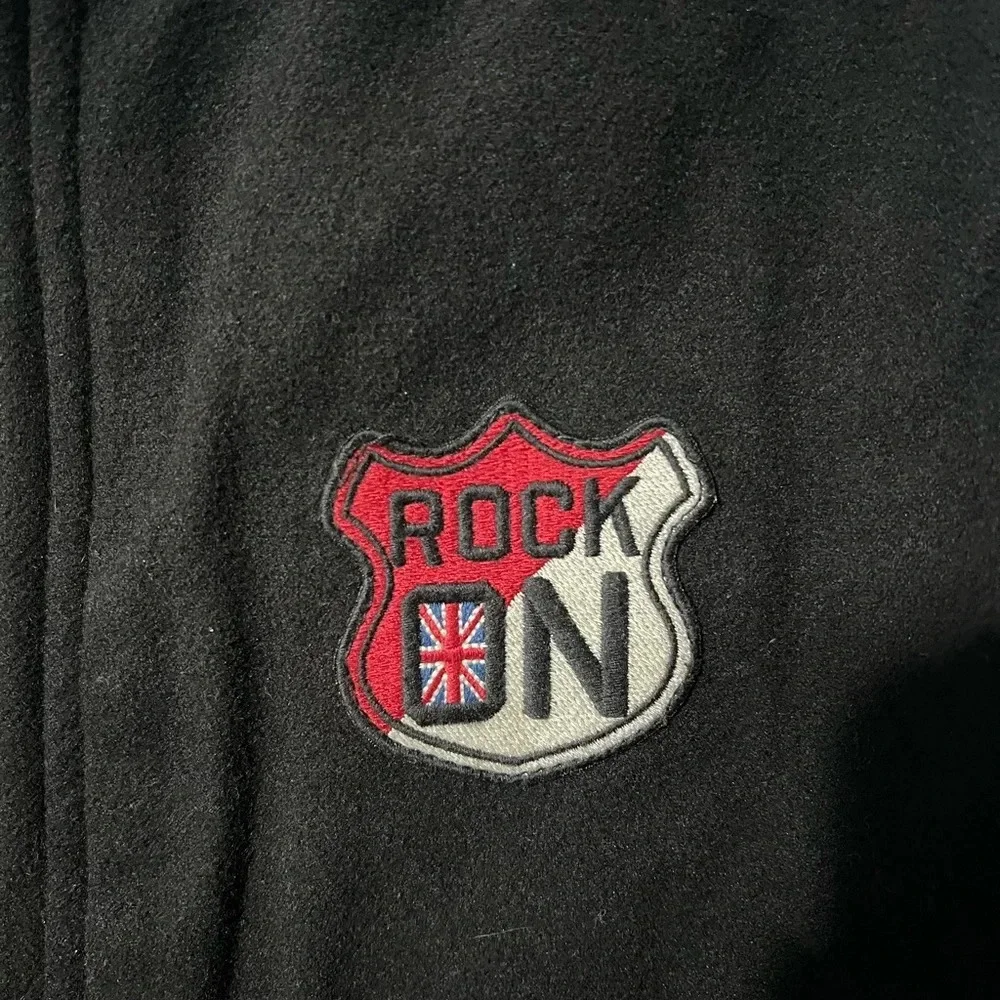 Gymboree Rock n Roll Collection Varsity Blue Black Zip Boys Warm Coat  L (10-12)